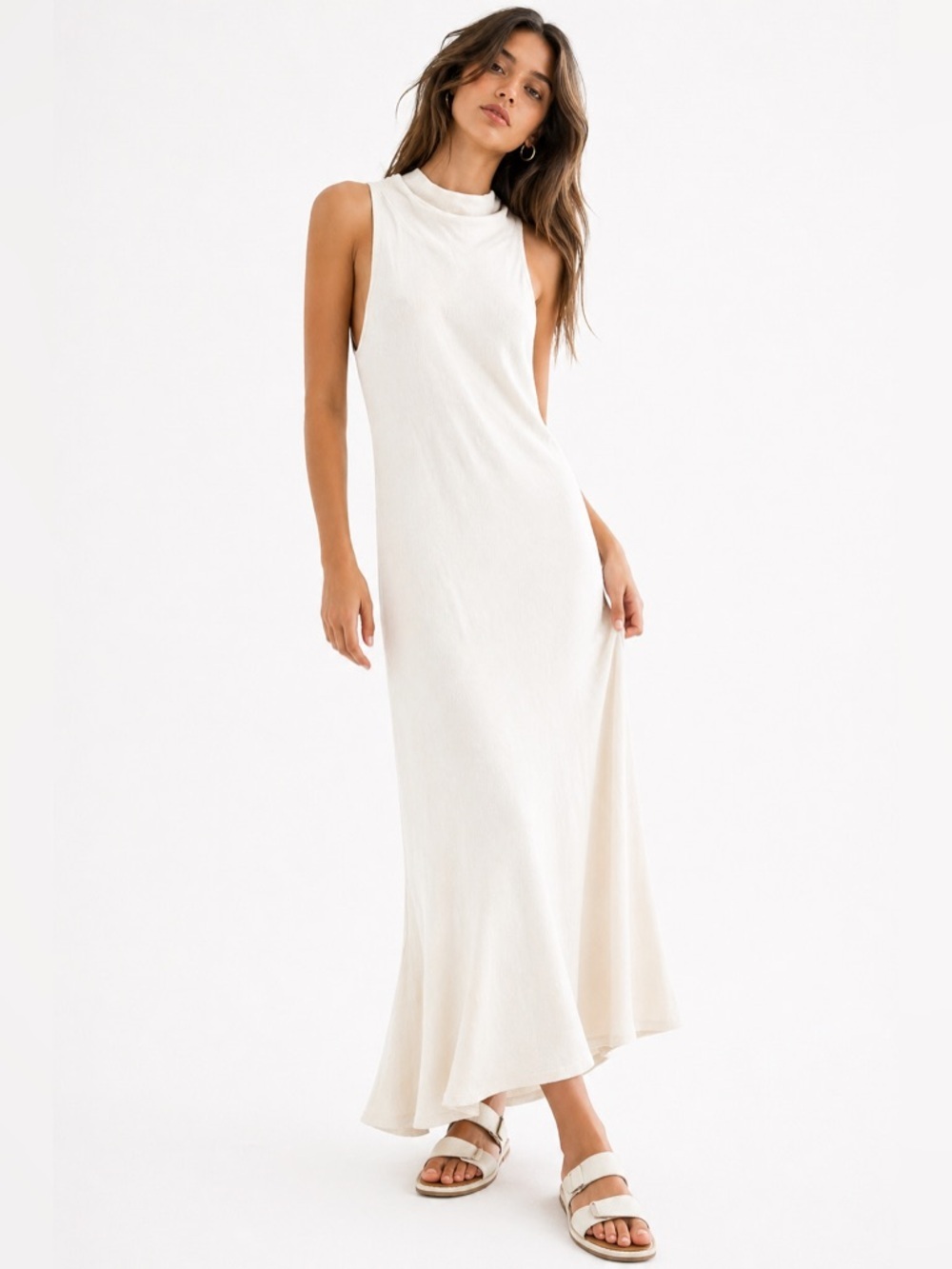 James Perse Oyster Ribbed Maxi Dress Size 2